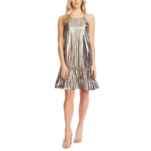 NWT CeCe Metallic Halter Dress